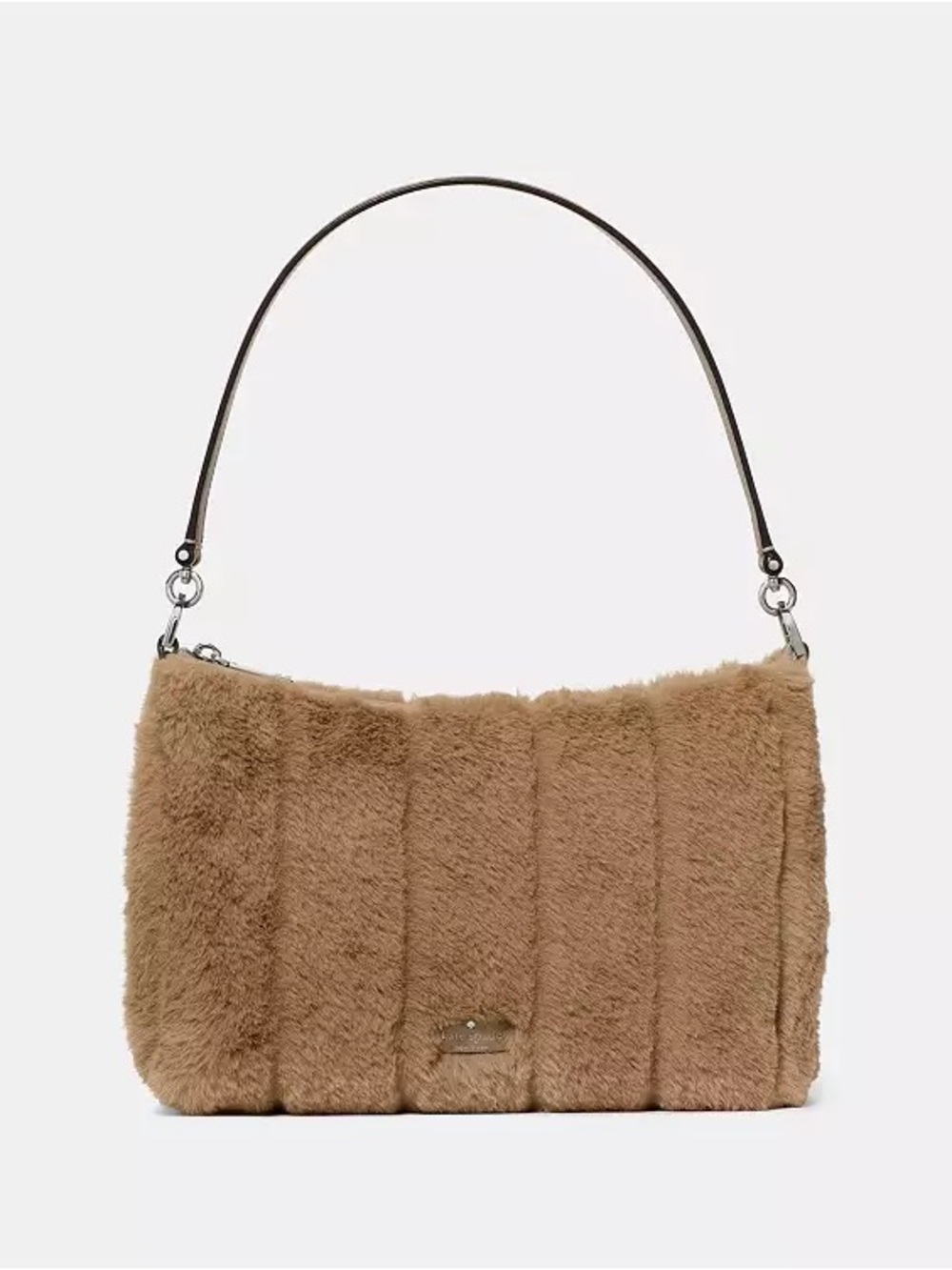 ♠️Kate Spade New York Margot Faux Fur Medium Shoulder Bag, Natural Tan NWT